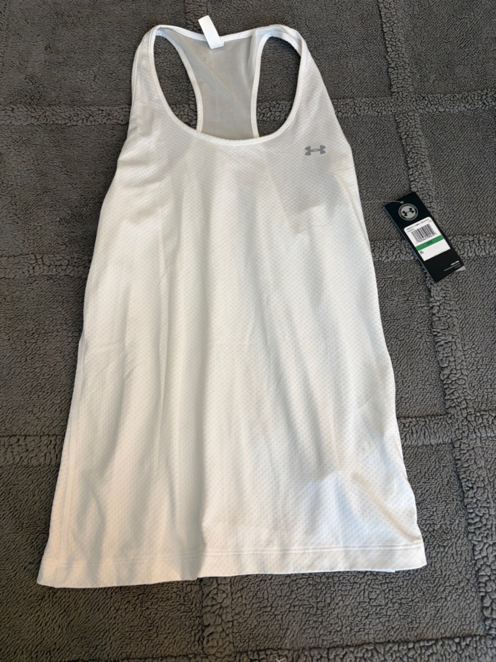 Under Armour White Mesh Racerback Tank Top